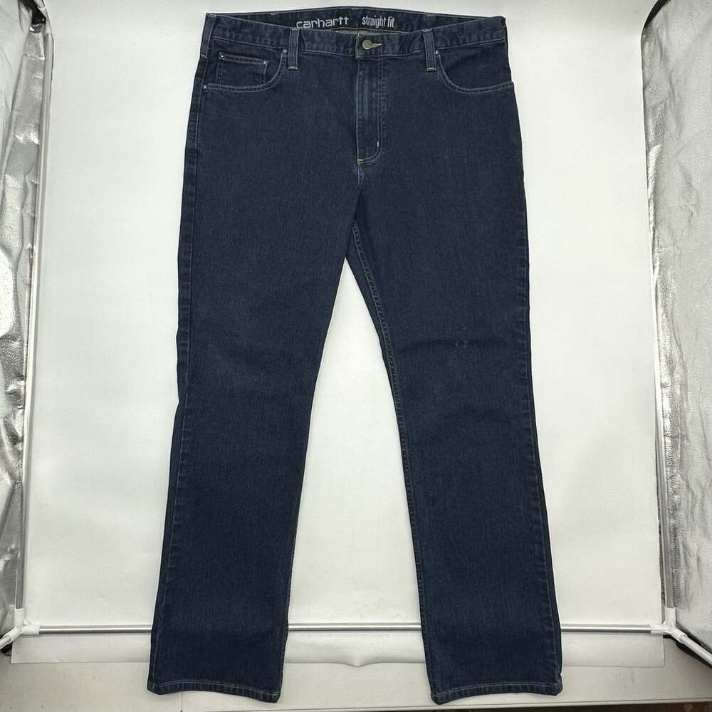 Carhartt Rugged Flex Straight Fit Men's Size 40x32 Dark Tapered Leg Denim Jeans